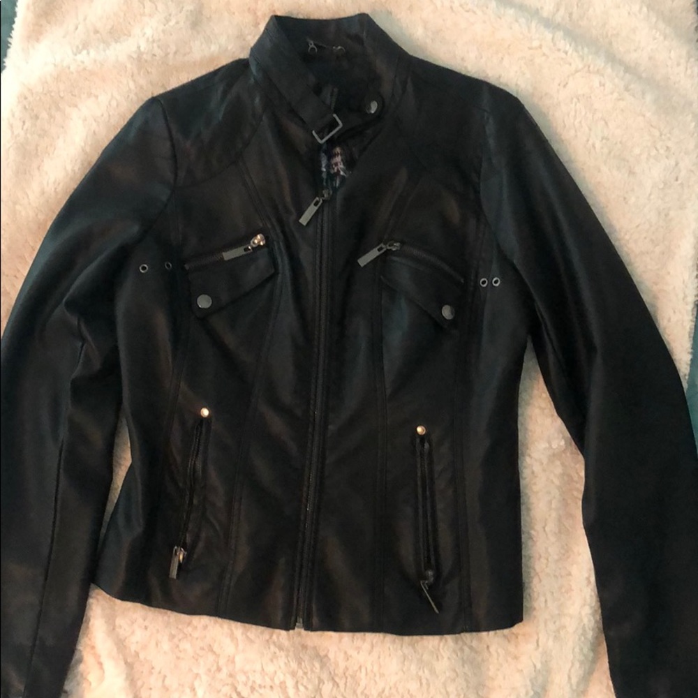 Black Faux Leather Jacket